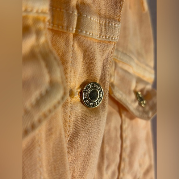 Michael Kors Faded Orange Denim Jacket w/ Gold Hardware - Picture 3 of 6